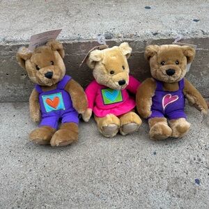 VTG NWT Set of 3 Hallmark Kiss Kiss Plush Bears